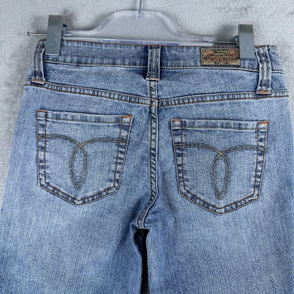 Paris Blues Cropped Jeans Womens Size 1 Straight Leg Low Rise Light Wash Blue - Picture 4 of 12